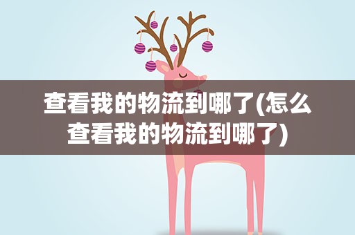 查看我的物流到哪了(怎么查看我的物流到哪了)