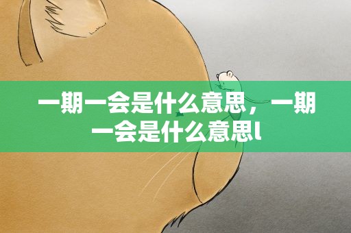 一期一会是什么意思，一期一会是什么意思l