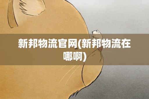 新邦物流官网(新邦物流在哪啊)
