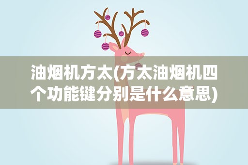 油烟机方太(方太油烟机四个功能键分别是什么意思)