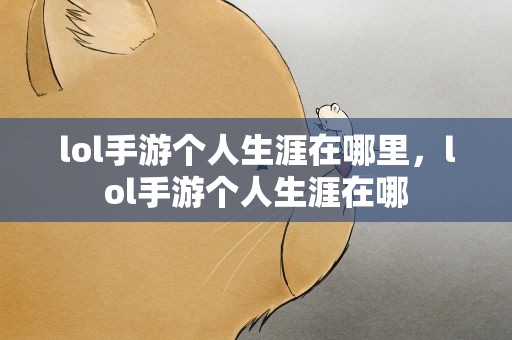 lol手游个人生涯在哪里，lol手游个人生涯在哪