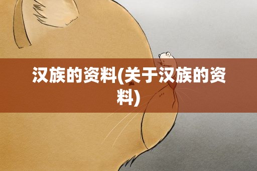 汉族的资料(关于汉族的资料)
