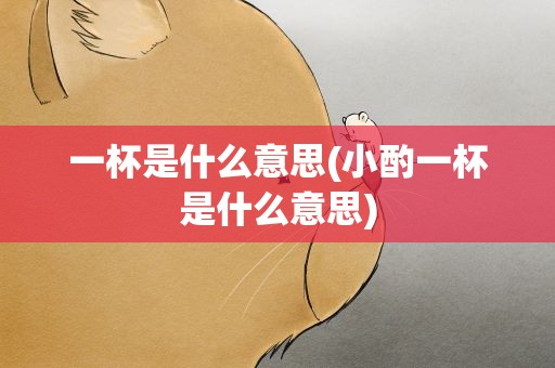 一杯是什么意思(小酌一杯是什么意思)