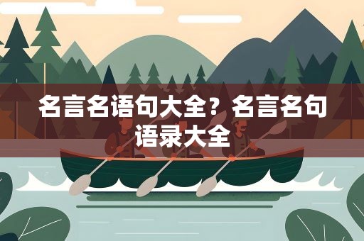 名言名语句大全？名言名句语录大全