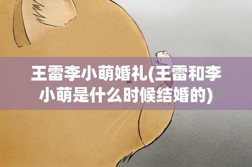 王雷李小萌婚礼(王雷和李小萌是什么时候结婚的)