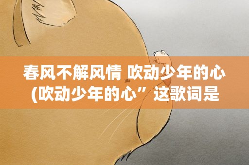 春风不解风情 吹动少年的心(吹动少年的心”这歌词是哪首歌曲里)