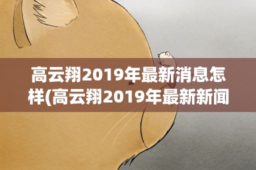 高云翔2019年最新消息怎样(高云翔2019年最新新闻怎么样)