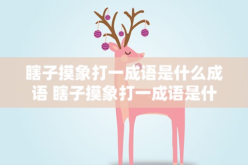 瞎子摸象打一成语是什么成语 瞎子摸象打一成语是什么成语啊