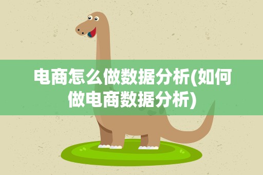 电商怎么做数据分析(如何做电商数据分析)