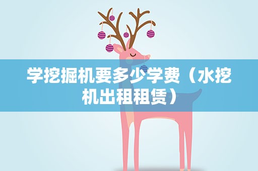 学挖掘机要多少学费（水挖机出租租赁）