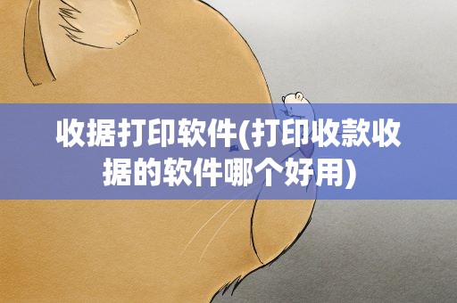 收据打印软件(打印收款收据的软件哪个好用)