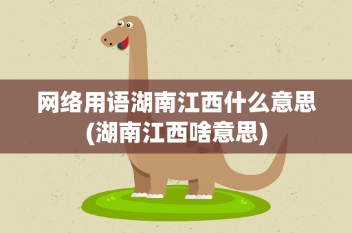 网络用语湖南江西什么意思(湖南江西啥意思)