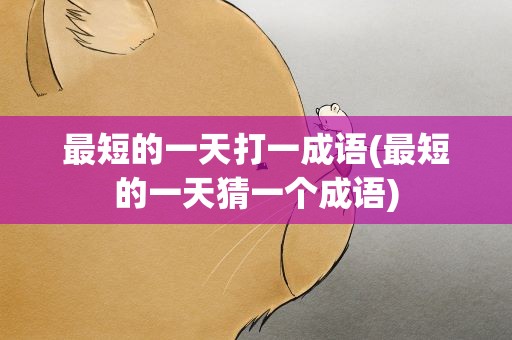 最短的一天打一成语(最短的一天猜一个成语)