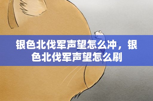 银色北伐军声望怎么冲，银色北伐军声望怎么刷