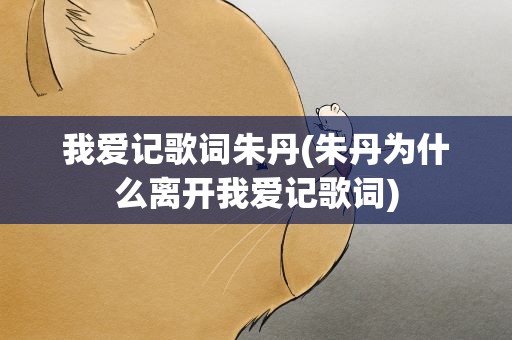 我爱记歌词朱丹(朱丹为什么离开我爱记歌词)