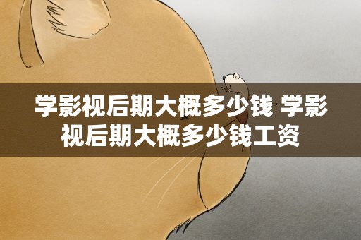 学影视后期大概多少钱 学影视后期大概多少钱工资