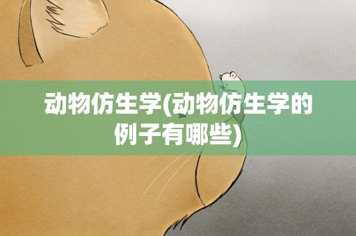 动物仿生学(动物仿生学的例子有哪些)