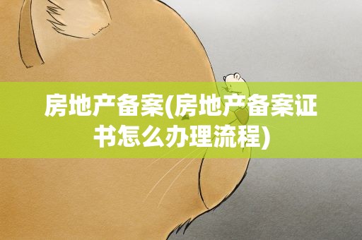 房地产备案(房地产备案证书怎么办理流程)