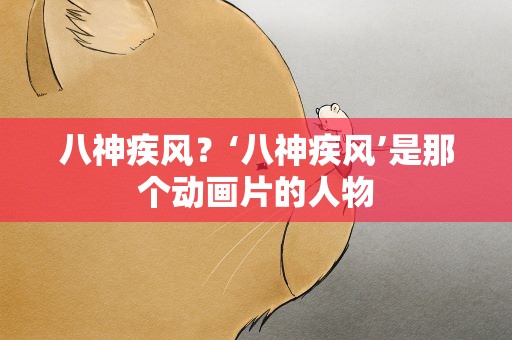 八神疾风？‘八神疾风’是那个动画片的人物