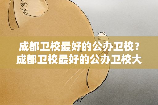 成都卫校最好的公办卫校？成都卫校最好的公办卫校大专