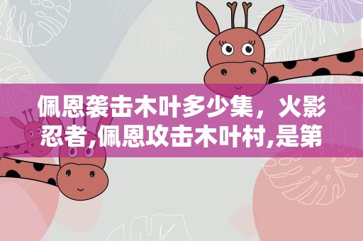 佩恩袭击木叶多少集，火影忍者,佩恩攻击木叶村,是第几集啊