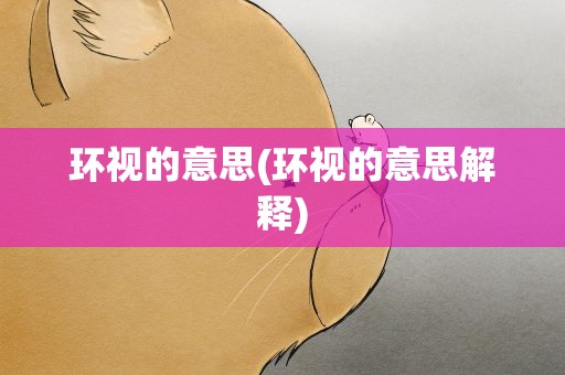 环视的意思(环视的意思解释)