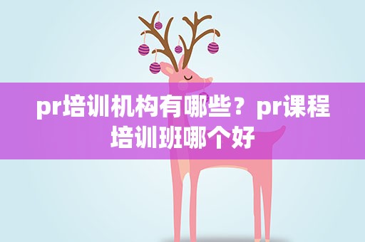 pr培训机构有哪些？pr课程培训班哪个好