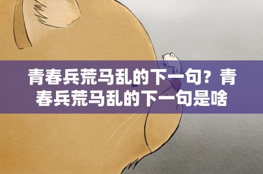青春兵荒马乱的下一句？青春兵荒马乱的下一句是啥