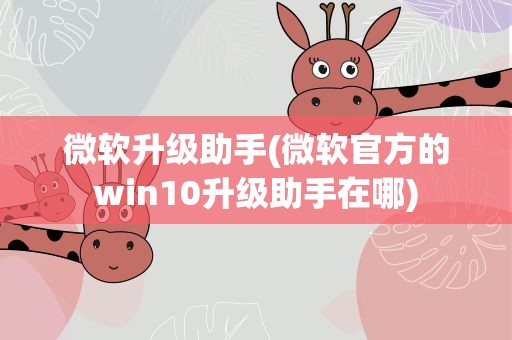 微软升级助手(微软官方的win10升级助手在哪)