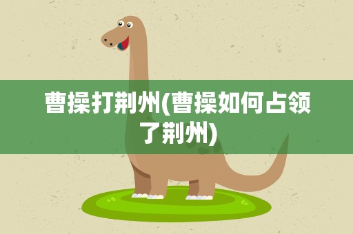 曹操打荆州(曹操如何占领了荆州)