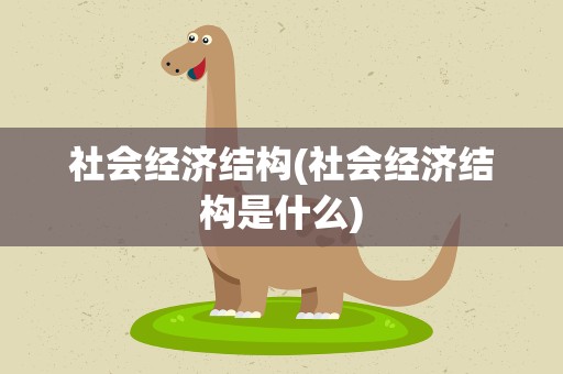社会经济结构(社会经济结构是什么)
