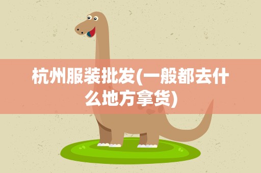杭州服装批发(一般都去什么地方拿货)