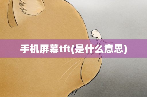 手机屏幕tft(是什么意思)