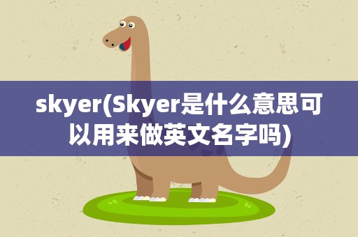 skyer(Skyer是什么意思可以用来做英文名字吗)
