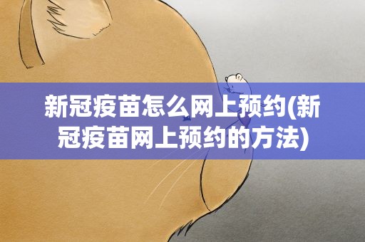 新冠疫苗怎么网上预约(新冠疫苗网上预约的方法)