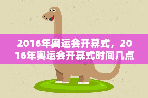 2016年奥运会开幕式，2016年奥运会开幕式时间几点