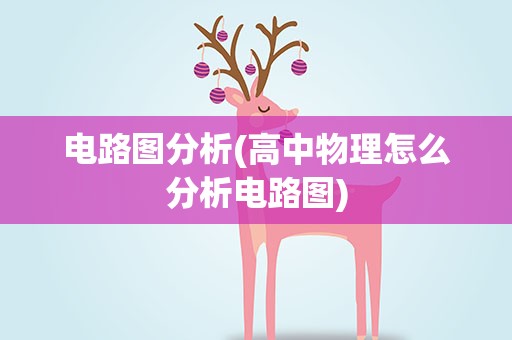 电路图分析(高中物理怎么分析电路图)