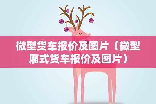 微型货车报价及图片（微型厢式货车报价及图片）