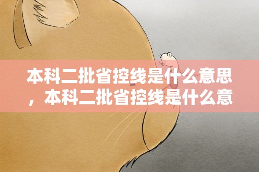 本科二批省控线是什么意思，本科二批省控线是什么意思呀