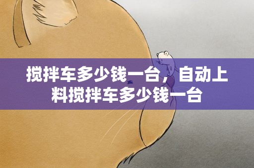 搅拌车多少钱一台，自动上料搅拌车多少钱一台