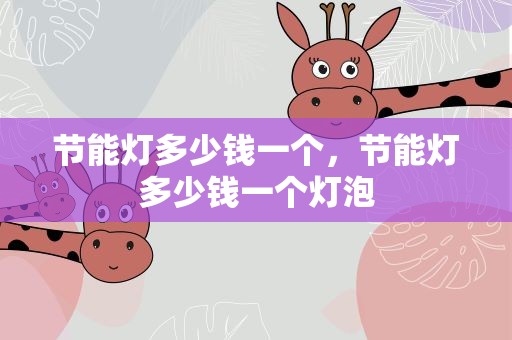 节能灯多少钱一个，节能灯多少钱一个灯泡