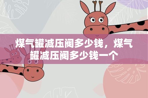 煤气罐减压阀多少钱，煤气罐减压阀多少钱一个