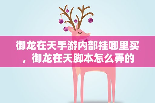 御龙在天手游内部挂哪里买，御龙在天脚本怎么弄的