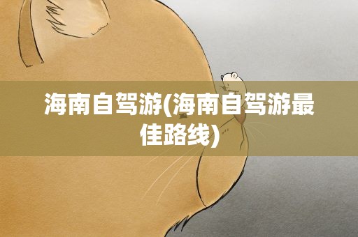 海南自驾游(海南自驾游最佳路线)