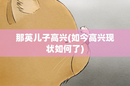 那英儿子高兴(如今高兴现状如何了)