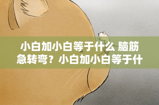 小白加小白等于什么 脑筋急转弯？小白加小白等于什么脑筋急转弯答案