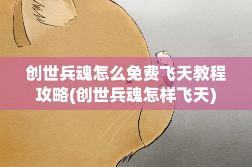 创世兵魂怎么免费飞天教程攻略(创世兵魂怎样飞天)