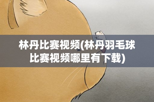 林丹比赛视频(林丹羽毛球比赛视频哪里有下载)