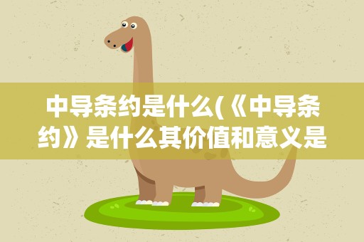 中导条约是什么(《中导条约》是什么其价值和意义是什么)