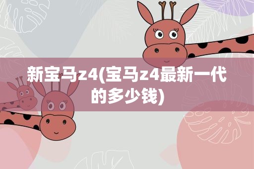 新宝马z4(宝马z4最新一代的多少钱)